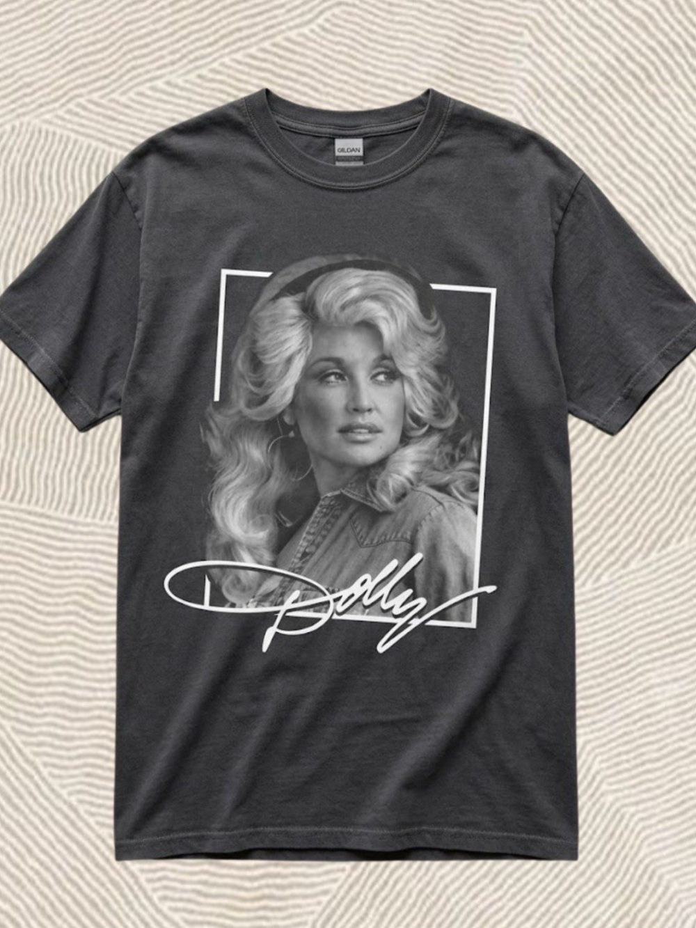 Dolly Parton Charcoal Graphic T-shirt